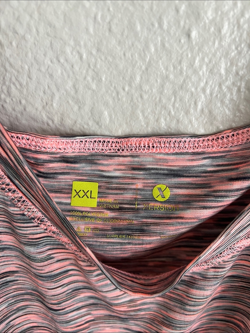 Xersion Pink Space-Dye Short Sleeve Performance Tee - Picture 4 of 4